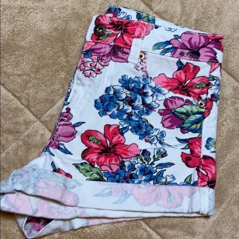 Forever 21 Premium Denim Flowered Shorts